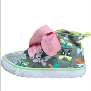 Kid's High Tops Pink Laces Sz 8 Sparkles and Bugs, Cat & Jack